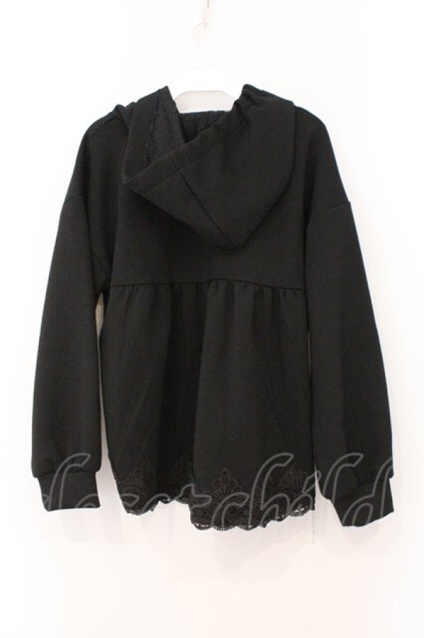 画像2: axes femme / バックフリルパーカープルオーバー M クロ O-26-03-31-1033-AX-TO-IG-OS (2)