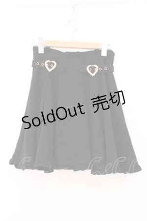 画像: Rojita / 裾フリルハートビジュバックルスカート  クロ O-26-03-31-1035-LO-TO-IG-OS