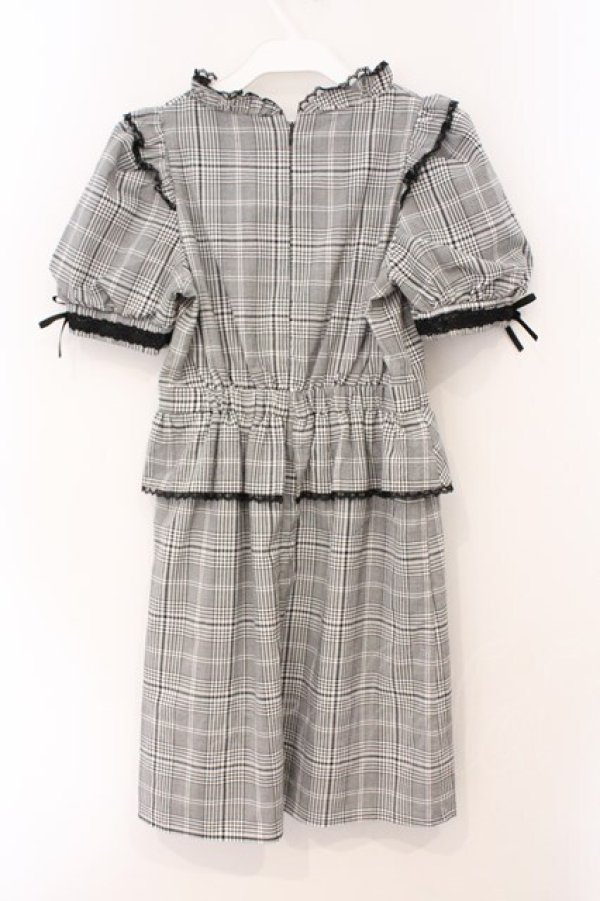 画像4: Honey Cinnamon / 配色リボンペプラムワンピース  シロ×クロ O-26-03-31-1037-LO-OP-IG-OS (4)