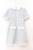画像1: Swankiss / EK tweed pocket O/P　ワンピース  サックス×シロ O-26-03-31-1039-CA-OP-IG-OS (1)