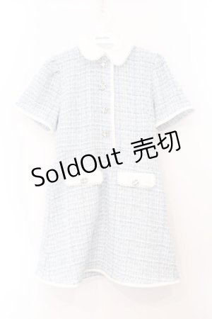 画像: Swankiss / EK tweed pocket O/P　ワンピース  サックス×シロ O-26-03-31-1039-CA-OP-IG-OS