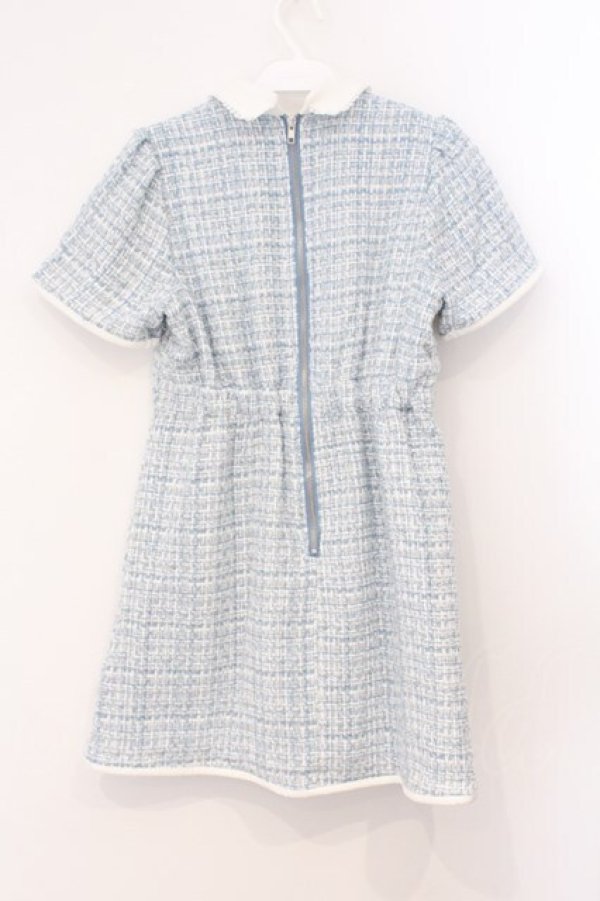 画像3: Swankiss / EK tweed pocket O/P　ワンピース  サックス×シロ O-26-03-31-1039-CA-OP-IG-OS (3)