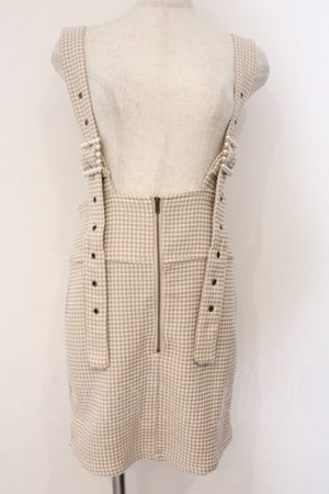 画像: Bubbles / パールバックルサスペンダースカート  ベージュ O-26-03-31-1040-CA-SK-IG-OS