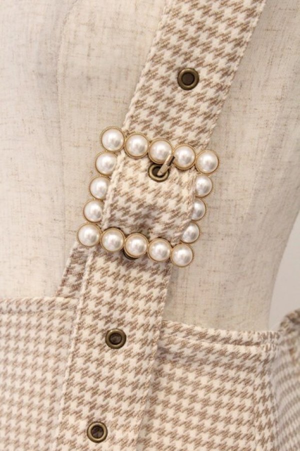 画像2: Bubbles / パールバックルサスペンダースカート  ベージュ O-26-03-31-1040-CA-SK-IG-OS (2)