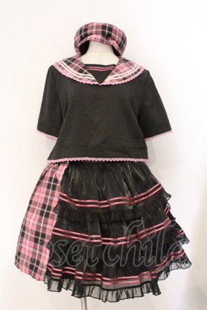 画像: 伯爵夫人 / チェックセーラーセットアップ L クロ×ピンク O-26-03-31-1042-LO-OP-OW-OS