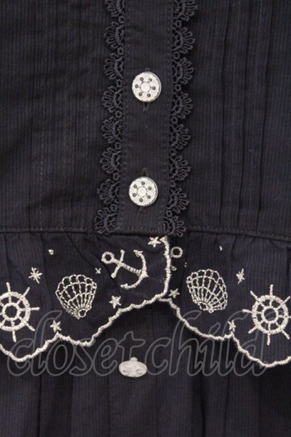 画像2: axes femme / マリン刺繍入りセットアップ M ネイビー O-26-03-31-1043-AX-OP-IG-OS (2)