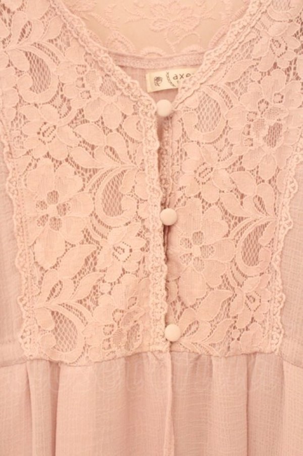 画像2: axes femme / 袖ドロストガウン M ピンク O-26-03-31-1005-AX-TO-OW-OS (2)