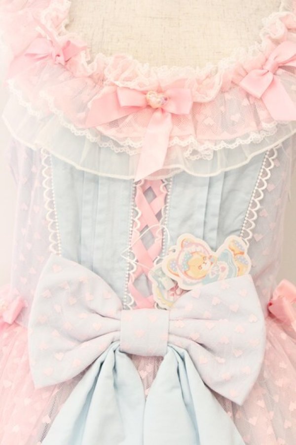 画像2: 吸吸猫 / ハートチュールジャンパースカート M ピンク O-26-03-31-1055-LO-OP-OW-OS (2)