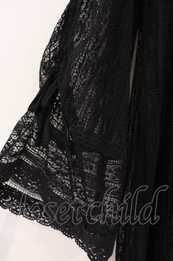 画像2: axes femme / ドロスト長袖レースガウン M クロ O-26-03-31-1001-AX-TO-OW-OS (2)