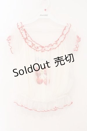 画像: LIZ LISA / チェリー柄チュールトップス F シロ O-26-03-31-1058-LO-TO-OW-OS