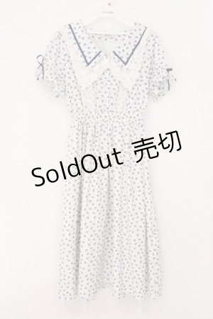 画像: Ank Rouge / NostalgicFlowerセーラーカラーワンピース M シロｘアオ O-26-03-31-1060-CA-OP-YM-OS