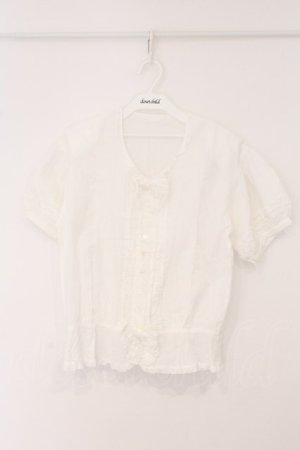 画像: PINK HOUSE / ピンタック使いパフスリーブブラウス  シロ O-26-03-31-1068-LO-BL-OW-OS