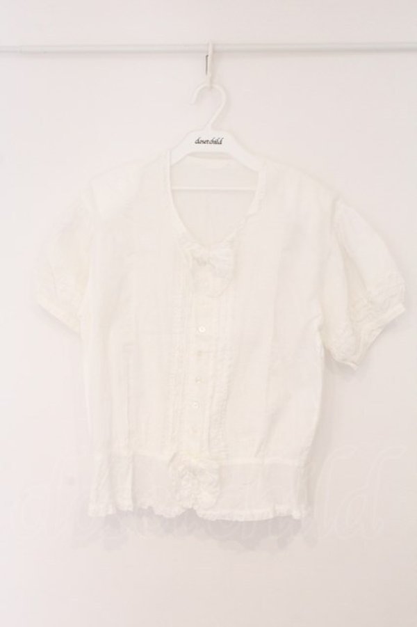 画像1: PINK HOUSE / ピンタック使いパフスリーブブラウス  シロ O-26-03-31-1068-LO-BL-OW-OS (1)