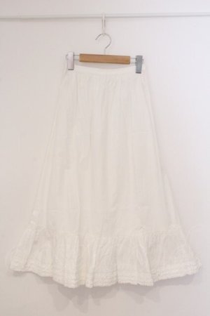 画像: PINK HOUSE / 裾ピコフリル使いペチスカート  シロ O-26-03-31-1070-LO-SK-OW-OS