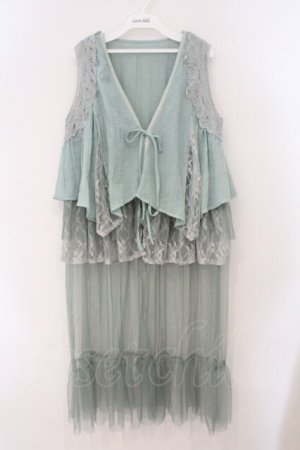 画像: axes femme / フェリーク風ジレ F グリーン系 O-26-03-31-1002-AX-TO-OW-OS