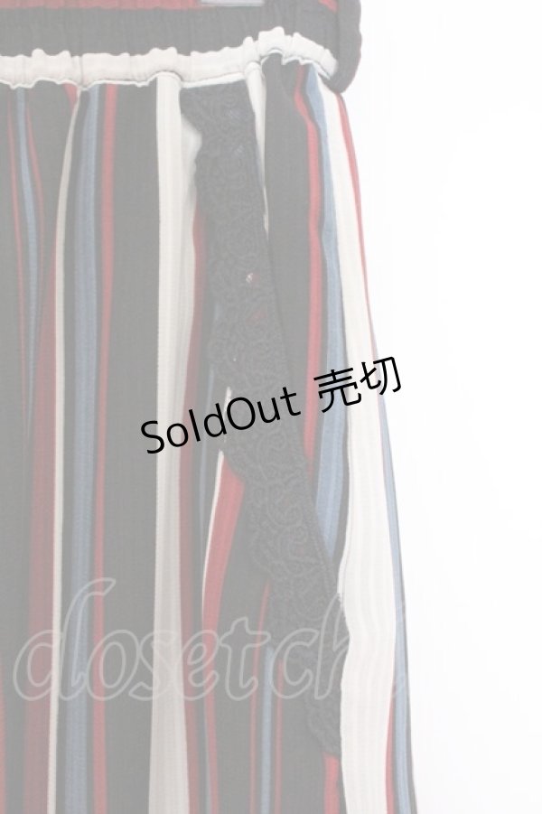 画像2: axes femme / ストライプガウチョパンツ M ネイビー×シロ×アカ O-26-03-31-1017-AX-PA-IG-OS (2)