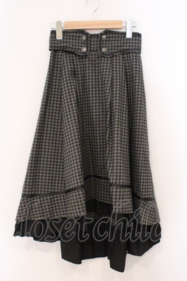 画像1: axes femme / ダブル釦フィッシュテールスカート  クロ O-26-03-31-1019-AX-SK-IG-OS (1)