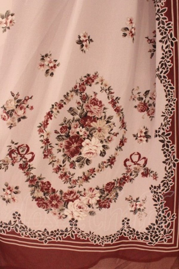 画像2: axes femme / ブーケパネル柄スカート  ワイン×ピンク O-26-03-31-1020-AX-SK-IG-OS (2)