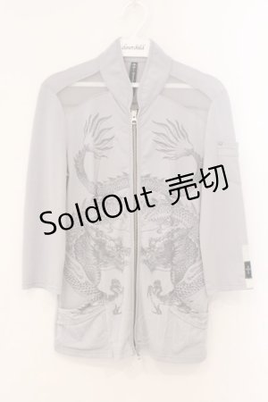 画像: Ozz Croce / ドラゴンプリントメッシュジップトップス  グレー O-26-03-31-1021-OO-TO-IG-OS