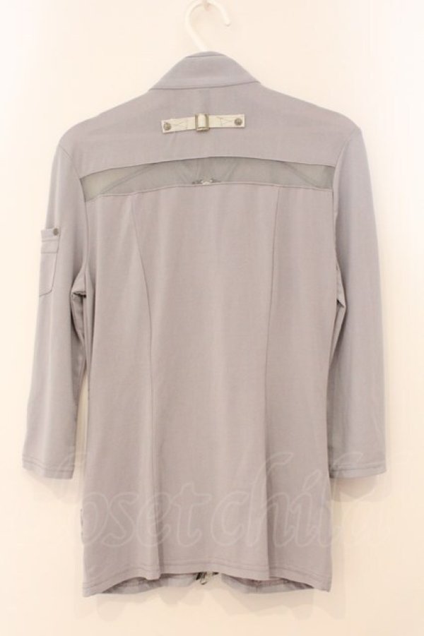 画像4: Ozz Croce / ドラゴンプリントメッシュジップトップス  グレー O-26-03-31-1021-OO-TO-IG-OS (4)