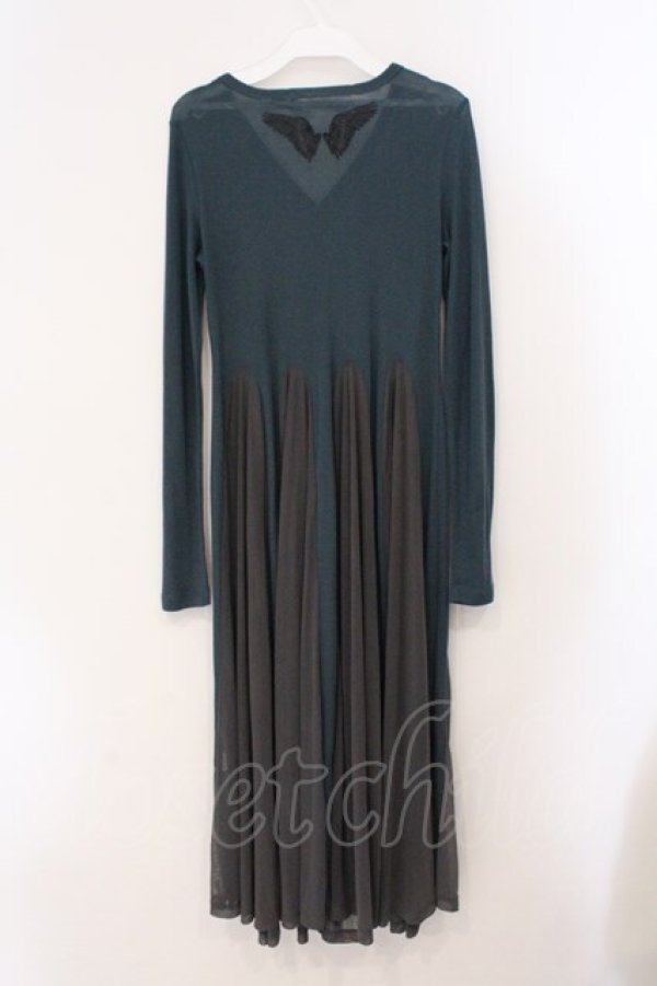 画像2: Rozen Kavalier / メッシュ切り替えロングテレコカーディガン  グリーン O-26-03-31-1022-OO-TO-IG-OS (2)