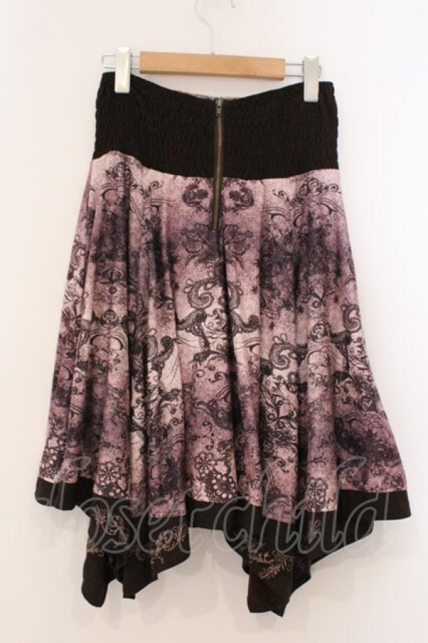 画像4: Rozen Kavalier / レースプリント起毛アシメスカート  ワイン系 O-26-03-31-1024-OO-SK-IG-OS (4)