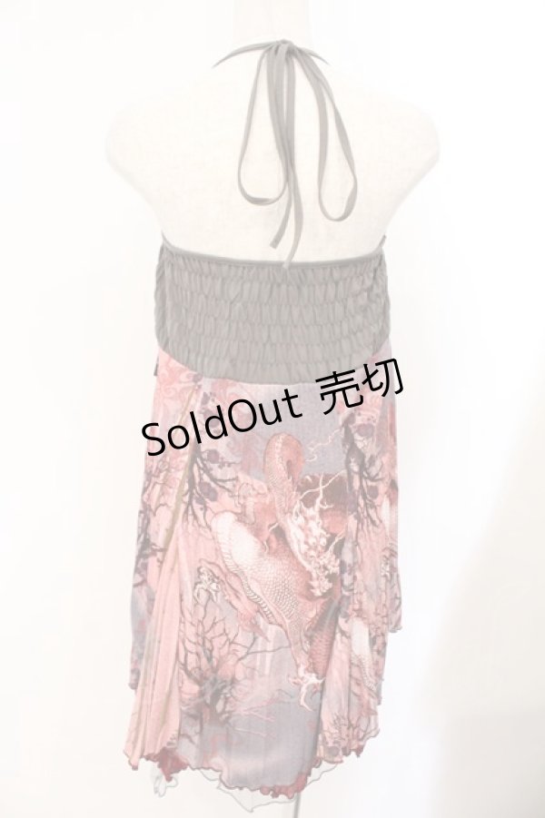 画像3: Ozz Croce / 和柄プリーツスカート  グレー×レッド系 O-26-03-31-1028-OO-SK-IG-OS (3)