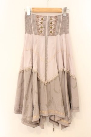 画像: Rozen Kavalier / フェザープリントナポレオンスカート  ピンクベージュ系 O-26-03-31-1029-OO-SK-IG-OS