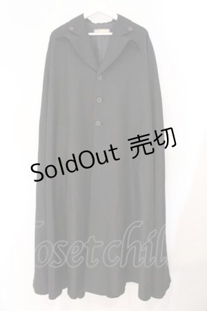 画像: ATELIER BOZ / セルヴァンティスロングマント  ブラック O-26-03-31-1030-EL-CO-IG-OS