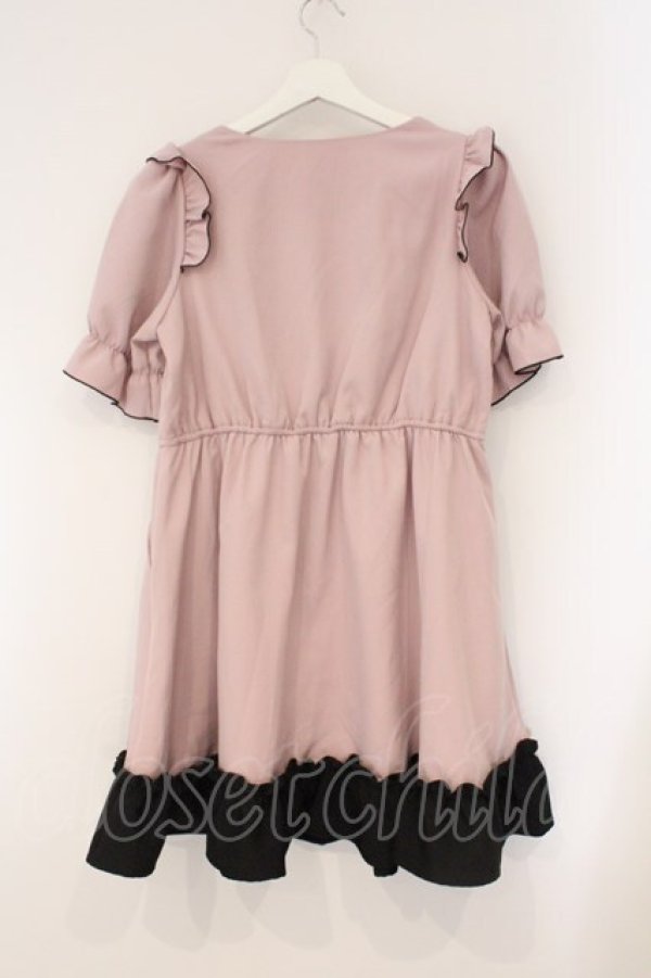 画像3: DearMyLove / ハートレースアップフリルワンピース M ピンク×クロ O-26-03-31-008-EL-OP-IG-OS (3)