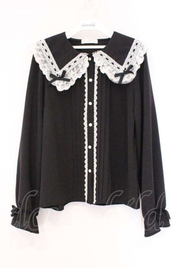 画像1: DearMyLove / 選べる襟デザインロリータレースブラウス M クロ O-26-03-31-012-EL-BL-IG-OS (1)