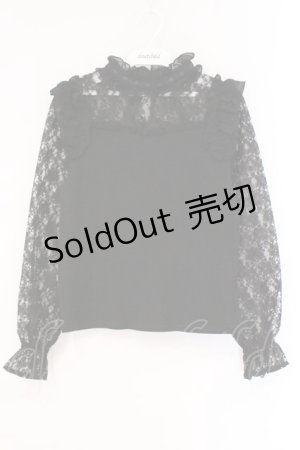 画像: Secret Honey / レース切り替えテレコカットソー 0 クロ O-26-03-31-015-CA-TO-IG-OS