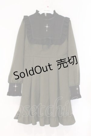 画像: DearMyLove / クロス刺繍シスターワンピース M カーキグリーン O-26-03-31-021-EL-OP-IG-OS