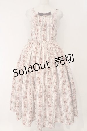 画像: axes femme kawaii / ストライプローズ柄ジャンスカ M ピンク O-26-03-31-025-AX-OP-OW-OS