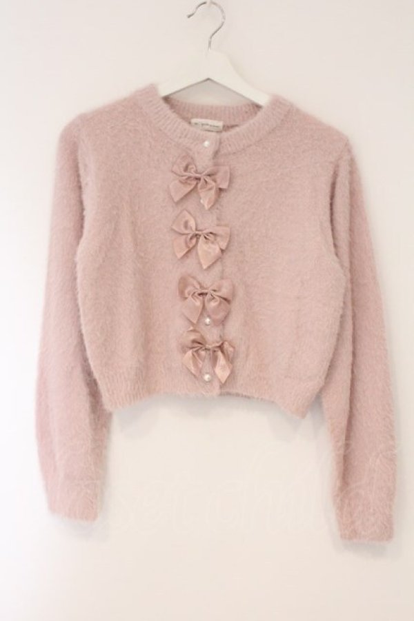 画像1: m petit by misako / MSKリボンカーディガン M ピンク O-26-03-31-028-LO-TO-OW-OS (1)