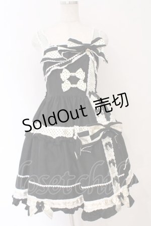 画像: BABY,THE STARS SHINE BRIGHT / ねこくみゃちゃんからのPresent Ribbonジャンパースカート  クロ O-26-04-01-037-BA-OP-IG-OS
