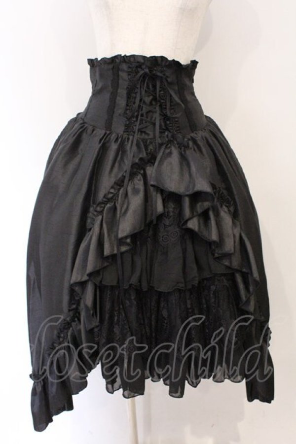 画像1: ATELIER PIERROT / Fairy Lace Corset Skirt  ブラック O-26-04-01-038-EL-SK-IG-OS (1)