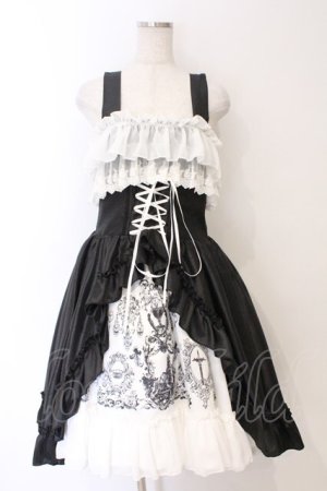 画像: ATELIER PIERROT / Secret Chamber Corset 　ジャンパースカート 1 ブラック×ホワイト O-26-04-01-041-EL-OP-IG-OS