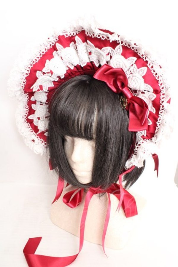 画像1: BABY,THE STARS SHINE BRIGHT / エリザベスボンネット  えんじ O-26-04-01-005-BA-AC-IG-OS (1)