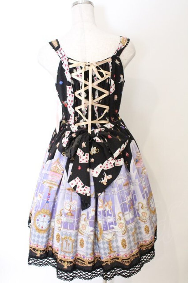 画像5: BABY,THE STARS SHINE BRIGHT / Alice in the Crystal Palace柄Heartジャンパースカート  クロ O-26-04-01-046-BA-OP-IG-OS (5)