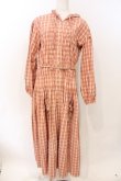 画像1: PINK HOUSE / チェックフート付き長袖ワンピース  ピンク O-26-04-01-049-LO-OP-OW-OS (1)