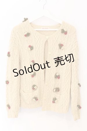 画像: PINK HOUSE / いちごあみぐるみ使いカーディガン  ベージュ O-26-04-01-053-LO-TO-OW-OS