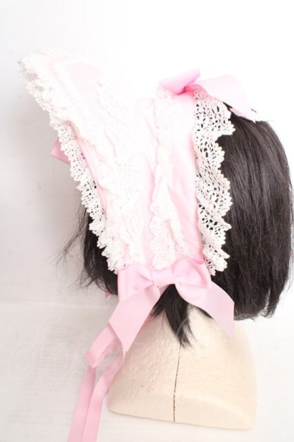 画像2: BABY,THE STARS SHINE BRIGHT / Eleonoreボンネット  ピンク×シロ O-26-04-01-006-BA-AC-IG-OS (2)