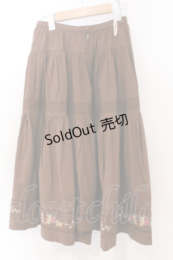 画像3: PINK HOUSE / スウェーデン刺繍使いスカート  ブラウン O-26-04-01-054-LO-SK-OW-OS (3)