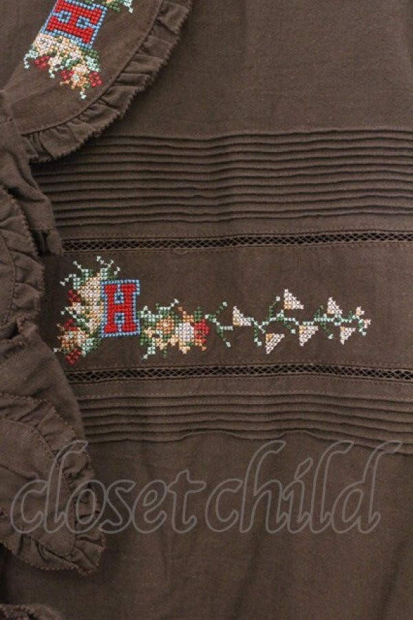 画像2: PINK HOUSE / スウェーデン刺繍使いブラウス  ブラウン O-26-04-01-056-LO-BL-OW-OS (2)