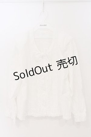 画像: PINK HOUSE / ピンタック＆レース使いブラウス  シロ O-26-04-01-057-LO-BL-OW-OS