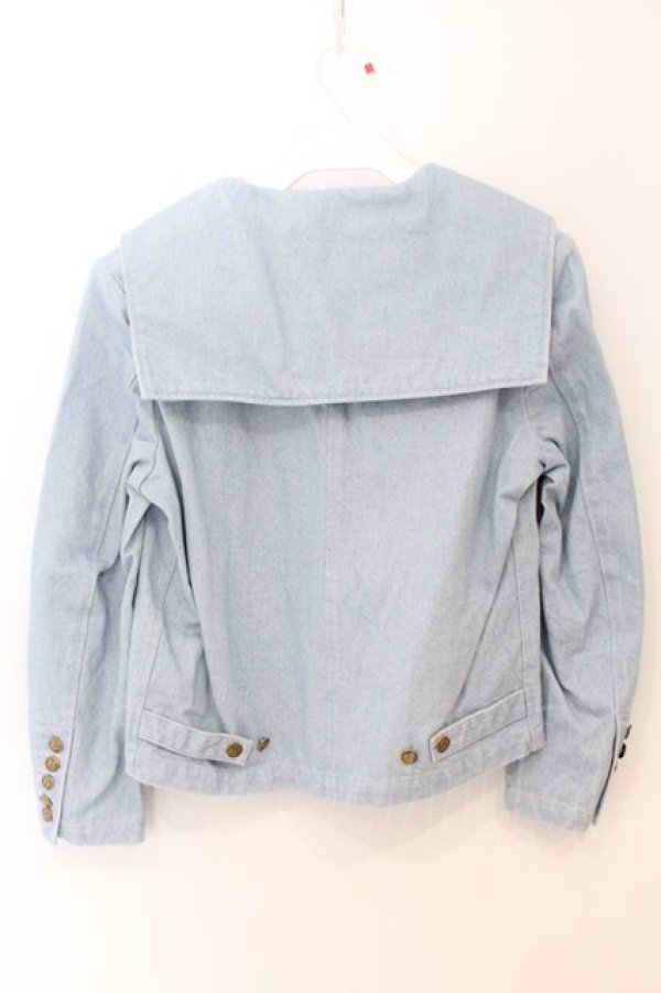 画像2: PINK HOUSE / セーラーデニムジャケット  ブルー O-26-04-01-059-LO-JA-OW-OS (2)