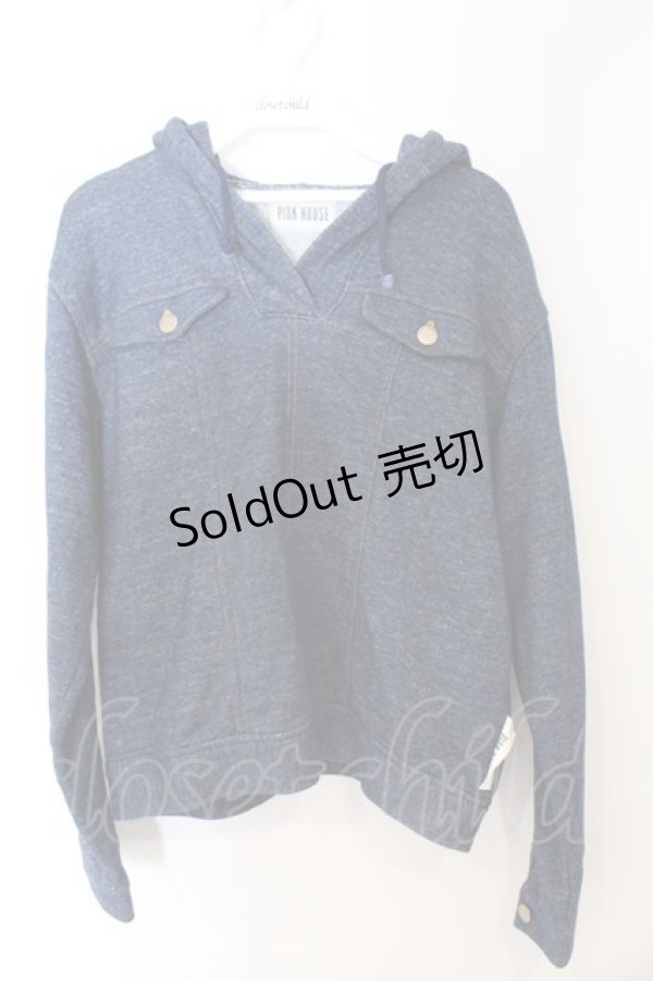 画像1: PINK HOUSE / デニム調スウェットパーカー  インディゴ O-26-04-01-060-LO-TO-OW-OS (1)