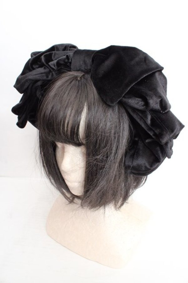 画像1: Hoshibako Works / お人形風ラッピングリボンカチューシャ  クロ O-26-04-01-007-LO-AC-IG-OS (1)