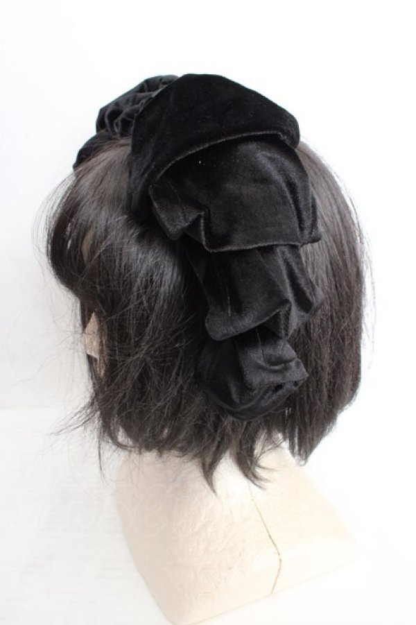 画像2: Hoshibako Works / お人形風ラッピングリボンカチューシャ  クロ O-26-04-01-007-LO-AC-IG-OS (2)